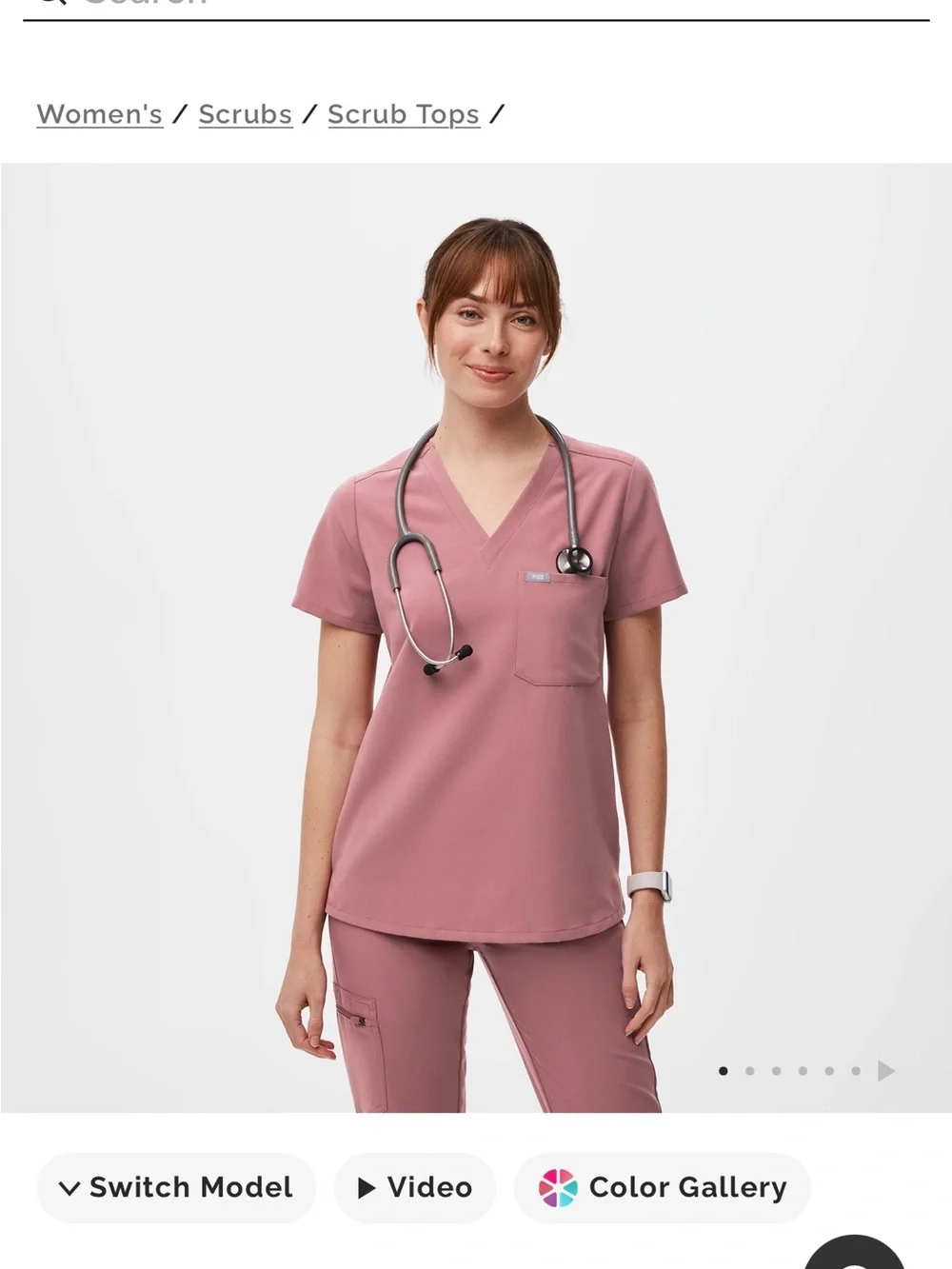 Figs Women's Scrub Set in Dusty Rose Pink M top MP joggers